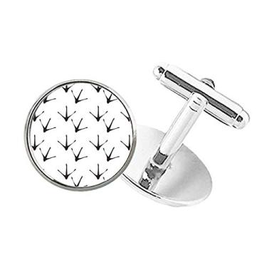 Imagem de DIYthinker Contorno de pegada de garra de galinha protege animal botão redondo abotoaduras