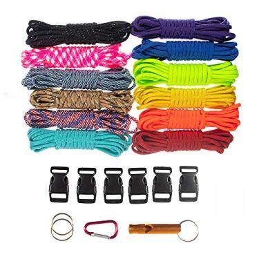 Imagem de Paracord West Coast Tipo III 550/158 kg Paracord – – Kits de artesanato de pulseiras de paraquedista – Corda de sobrevivência ao ar livre – Corda de paraquedas