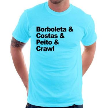 Imagem de Camiseta Borboleta & Costas & Peito & Crawl - Foca Na Moda