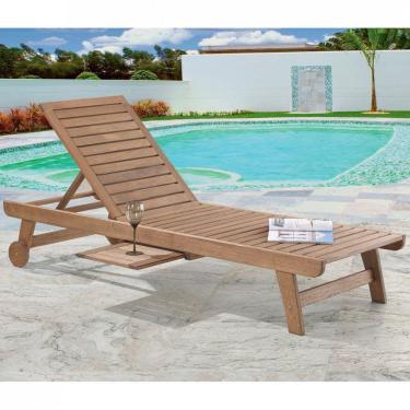 Imagem de Espreguiçadeira Ripada com Bandeja Primavera Casa e Jardim Jatobá