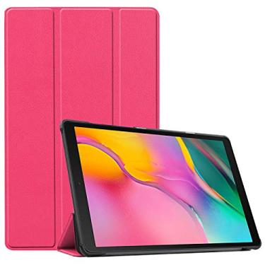 Imagem de SZAMBIT Capa Compatível Com Samsung Galaxy Tab, Capa De Suporte TPU Leve Com Três Dobras, Estojo Protetor Completo (Tab A9 8,7'' 2023,Rosa vermelha)