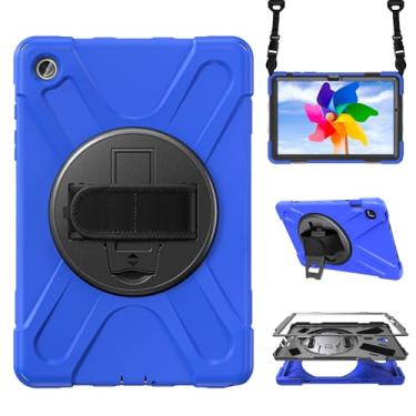 Imagem de Capa à prova de choque para Samsung Galaxy Tab A9+/A9 Plus 28 cm 2023 (SM-X210/X216/X218), capa de tablet portátil resistente com alça de suporte giratório 360 e estojo de transporte para cinto de