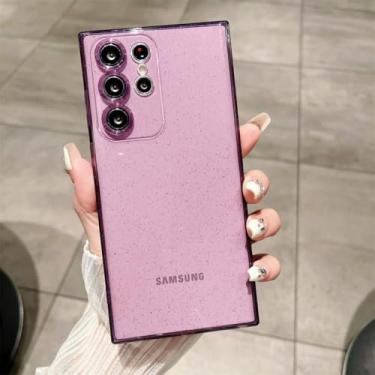 Imagem de Capa para celular S23 FE translúcida e estética macia, roxa, para S23 FE