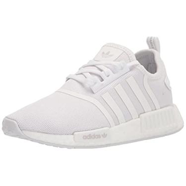 Imagem de adidas Originals Tênis de skate infantil unissex NMD_r1 Primeblue, Branco/branco cristal., 5.5 Little Kid