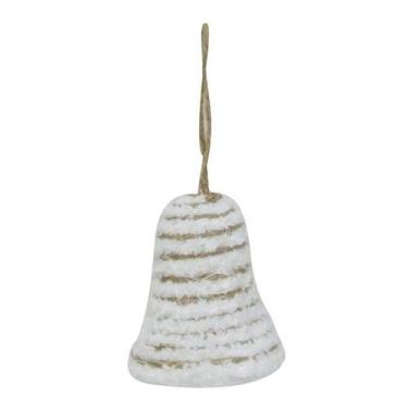 Imagem de Enfeite de Natal Sino Branco Topo de Arvore Pequeno 10cm - Zona Livre