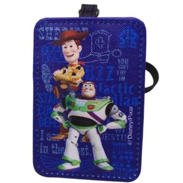 Imagem de Etiqueta Bagagem Toy Story Woody Buzz Azul 10.5x7.5cm Disney