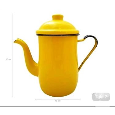 Imagem de Bule Esmaltado Ágata Original Amarelo 1,25 Litros Metallouça