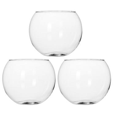 Imagem de Kit 3 Vasos Vidro Redondo Tipo Aquário 1,5 Litros Decoração E Terrários - Mistral 