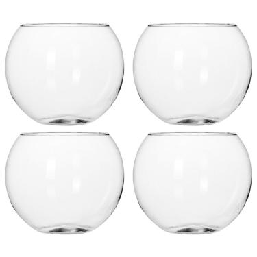 Imagem de Kit 4 Vasos Vidro Redondo Tipo Aquário 1,5 Litros Decoração E Terrários - Mistral 