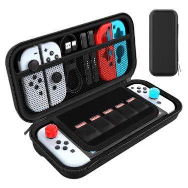 Imagem de Case Para Nintendo Switch e Switch OLED – Estojo de Transporte Premium | Capa Protetora Resistente com 6 Compartimentos | Bolsa Espaçosa Para Viagens | Proteção Completa Para Jogos e Acessórios