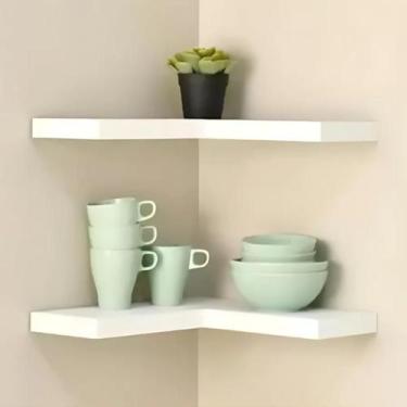 Imagem de Kit 2 Prateleira De Canto L Estante Livro Parede Sala Quarto Decorativ