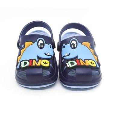 Imagem de Babuche Infantil Plugt Menino Pop Dino Divertido EVA Dinossauro Azul M