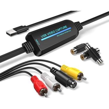 Imagem de Fulfalic Conversor VHS para digital - Cartão de captura USB 2.0 1080p - Converter VHS, Mini DV, Hi8, DVD e VCR para digital para Mac/Windows