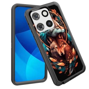 Imagem de GFEWYTJYJ Capa para Moto G Stylus 5G 2025, proteção total de 3 camadas à prova de choque, resistente, resistente, de alto impacto, capa rígida para Motorola Moto G Stylus 5G 2025, Wolf Dream Catcher