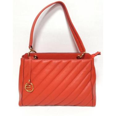 Imagem de Bolsa Couro Ombro Matelassê Laranja - Le Postiche