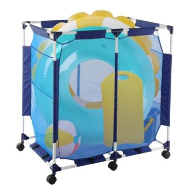 Imagem de VINGLI Organizador de armazenamento de piscina, recipiente de malha à beira da piscina, armazenamento flutuante para garagem doméstica, galpão, sala de jogos infantil ou brinquedos de piscina (94 x 61