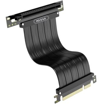 Imagem de Zenithra Cabo Riser PCIe 4.0 de 200 mm, adaptador de ângulo reto de 90 graus – Compatível com RTX 4090/4080/4070 Super, RX 7900XTX/XT/GRE – Extensão GPU flexível de alta velocidade de 16 GT/s, furos