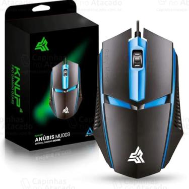 Imagem de Mouse Gamer MU-003 1200 DPI Com LED RGB Alta Precisão e Velocidade Jogos Ideal Para Trabalho Estudos Cabo Reforçado Super Rápido Ergonômico - Preto