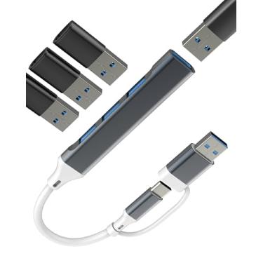 Imagem de USB C USB A HUB (4 em 1) para Apple tipo C para OTG 3.0 adaptador MacBook para iPhone 16 15 Pro Max leitor de cartão Thunderbolt transferência de dados de armazenamento externo para iPad PC acessórios