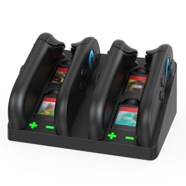 Imagem de MOOGOLE Base de carregamento 4 em 1 compatível com Nintendo Switch 2 Joycon Controller