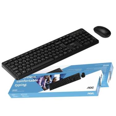 Imagem de Kit Teclado E Mouse Sem Fio AOC Abnt Ç Office Lançamento
