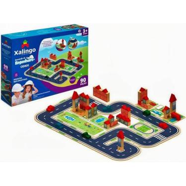 Imagem de Brincando De Engenheiro Cidade Blocos De Montar 90 Peças - Xalingo