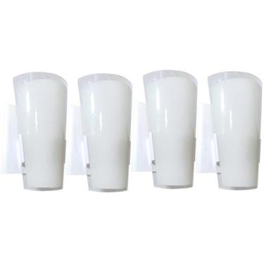 Imagem de Kit 4 Arandela Paulistinha de Parede Com Vidro Pintado - CM GLASS - CL
