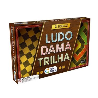 Imagem de Jogo de Tabuleiro Dama Ludo e Trilha - Tudo em Caixa