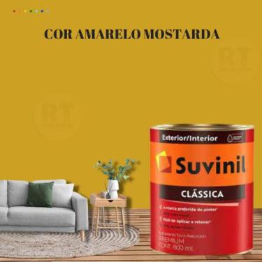 Imagem de Tinta Para Parede Acrílica Suvinil Clássica 800ml Cor Amarelo Lavável 