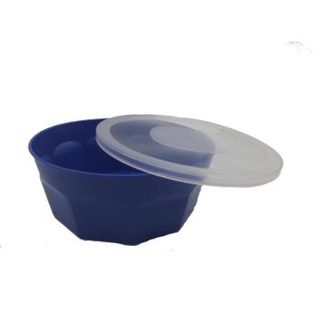 Imagem de 1 Potes Oitavados Com Tampa Marmita Sobremesa 700 Ml Azul