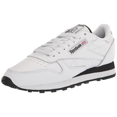 Imagem de Reebok Tênis de couro clássico unissex para adultos, Ftwr Branco/Core Black/Ftwr Branco, 7 Women/5.5 Men