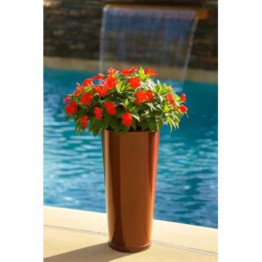Imagem de Vaso Coluna Classic Ibiza polida 2 para plantar ideal para plantas decorativas naturais e artificiais área interna e externa. (Marrom polido)