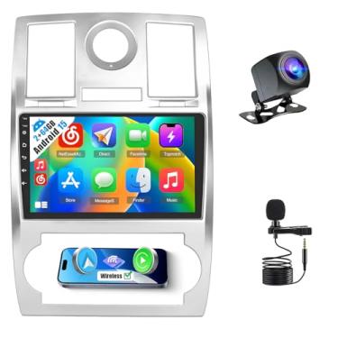 Imagem de Inefala Tela de 2 + 64 G para Jeep Chrysler 300C 2004-2011 CarPlay estéreo Android 15 rádio de carro com tela sensível ao toque de 9 polegadas, câmera de backup automotivo Android, GPS, FM, RDS DSP