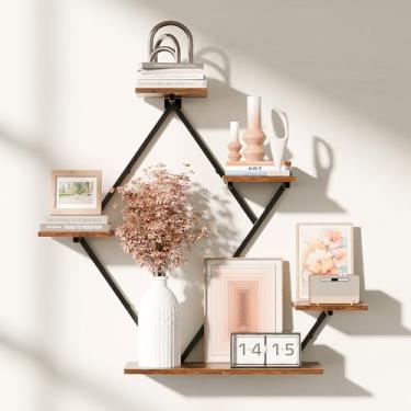 Imagem de BEVAURORA Prateleiras flutuantes para parede, prateleira de parede para sala de estar, decoração de quarto, grande prateleira suspensa para armazenamento e exibição de livros, plantas, fotos, fácil