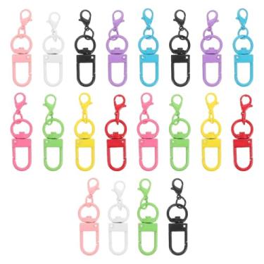 Imagem de 20 anéis de chaveiro com fecho de lagosta giratório para fazer joias faça você mesmo, mini ganchos de pressão coloridos, clipes de metal resistentes para bolsas de artesanato e acessórios de cordão