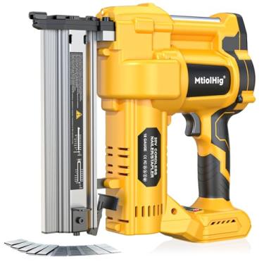 Imagem de MtiolHig Pregador Brad sem fio de 5 cm compatível com bateria Dewalt 20 V (sem bateria), pistola de pregos elétrica 2 em 1, pistola de pregos de calibre 18 alimentada por bateria com 1000 pregos para