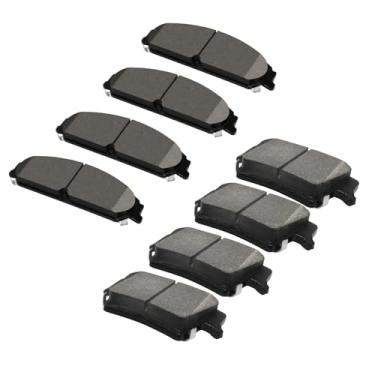 Imagem de Conjunto de pastilhas de freio a disco de cerâmica, conjunto de substituição dianteiro e traseiro com 8 peças para Dodge Challenger SXT 2009-2022 Charger 2006-2023 Chrysler 300 2005-2023 Magnum 2005