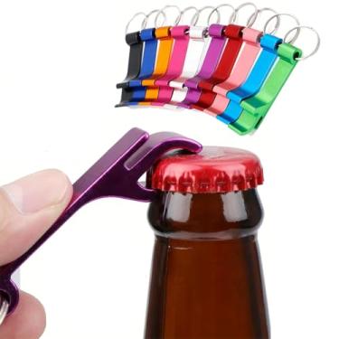 Imagem de Chaveiro abridor de garrafa de cerveja de liga de alumínio multifuncional com 10 peças - abridor de lata portátil, chave de fenda e chaveiro - Design durável, compacto e leve para uso externo e diário