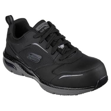Imagem de Skechers Sapato masculino com cadarço e arco de segurança Sr Comp Toe, Preto/Carvão, 10 Wide