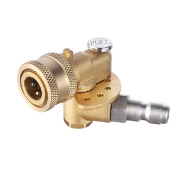 Imagem de Meteor Blast Acoplador giratório, 120 graus com 5 ângulos, design resistente e trava de segurança de aço inoxidável para bocal de pulverização de lavadora de pressão, área limpa de difícil alcance,