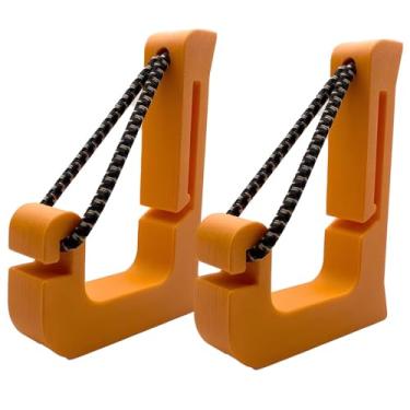 Imagem de Dexprosy 1 par de ganchos Molle para caça em sela - clipes de plástico para armazenamento de arco, bastões de escalada e equipamento tático com fácil instalação em plataformas Molle (laranja)