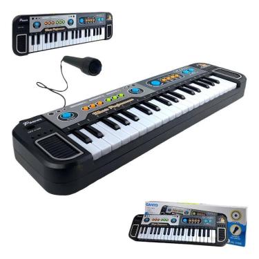 Imagem de Piano Teclado Infantil Microfone Cantar Brinquedo Musical Co