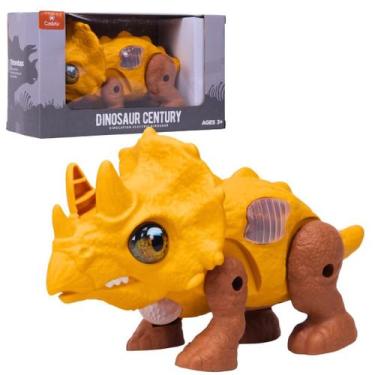 Imagem de Dinossauro De Brinquedo Eletronico Amarelo Cbs0547 - Castela - Castela