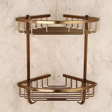Imagem de Prateleiras de chuveiro Prateleira de canto de banho, prateleira de chuveiro de banheiro bronze antigo, suporte de xampu prateleiras de armazenamento, suporte de cesta de banheiro suporte de chuveiro