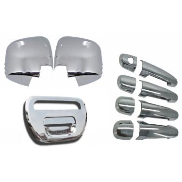 Imagem de Kit Aplique Cromado Maçaneta Retrovisor Traseira L200 Triton 2008 à 2013
