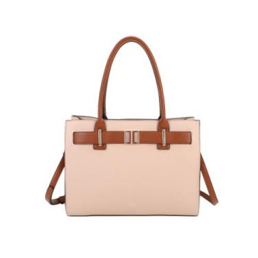 Imagem de Bolsa Feminina Veryrio com Alça Transversal e Lenço, Bege