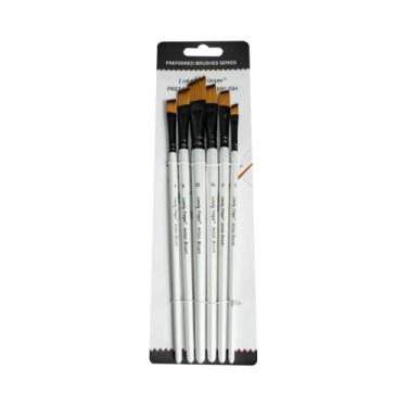 Imagem de Conjunto De 5 Pincéis De Pintura Acrílica Profissionais Com Ponta Fina