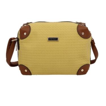 Imagem de Bolsa Feminina Transversal Chenson CG84671 Textura Delicada Cor:Amarel
