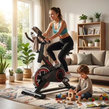 Imagem de Bicicleta Spinning Ergométrica Roda de Inércia de 8kg Profissional Sil