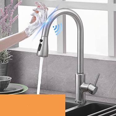 Imagem de Torneiras de cozinha com sensor de níquel removível, torneira de pia quente e fria, misturador de cozinha, controle de toque, torneira de pia, PK, 018N, sensor, China